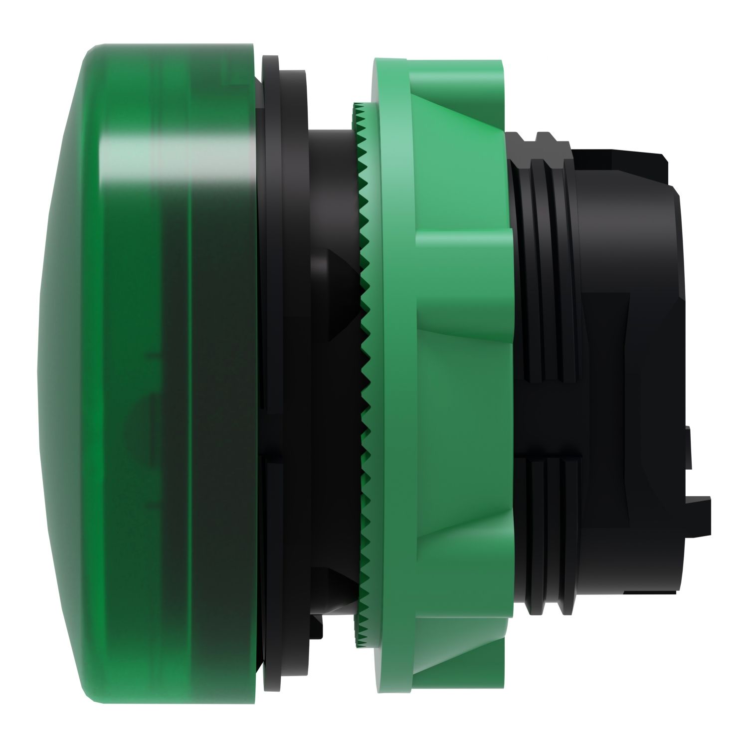 Picture of Head for Pilot light, Harmony XB5, plastic, green, 22mm, universal LED, plain lens