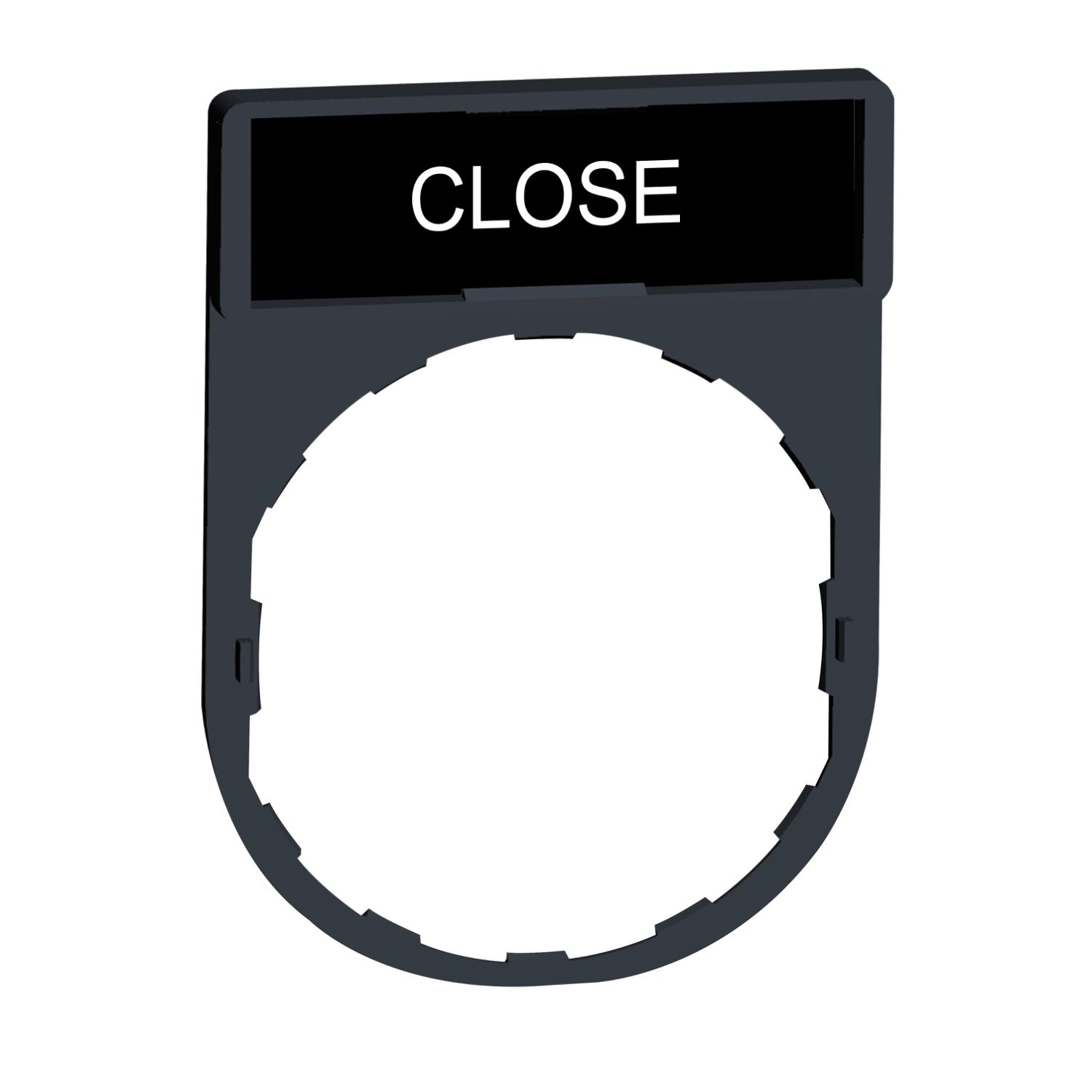 Picture of Legend holder, Harmony XB4, 30 x 40mm, plastic, 8 x 27mm legend, white marked CLOSE