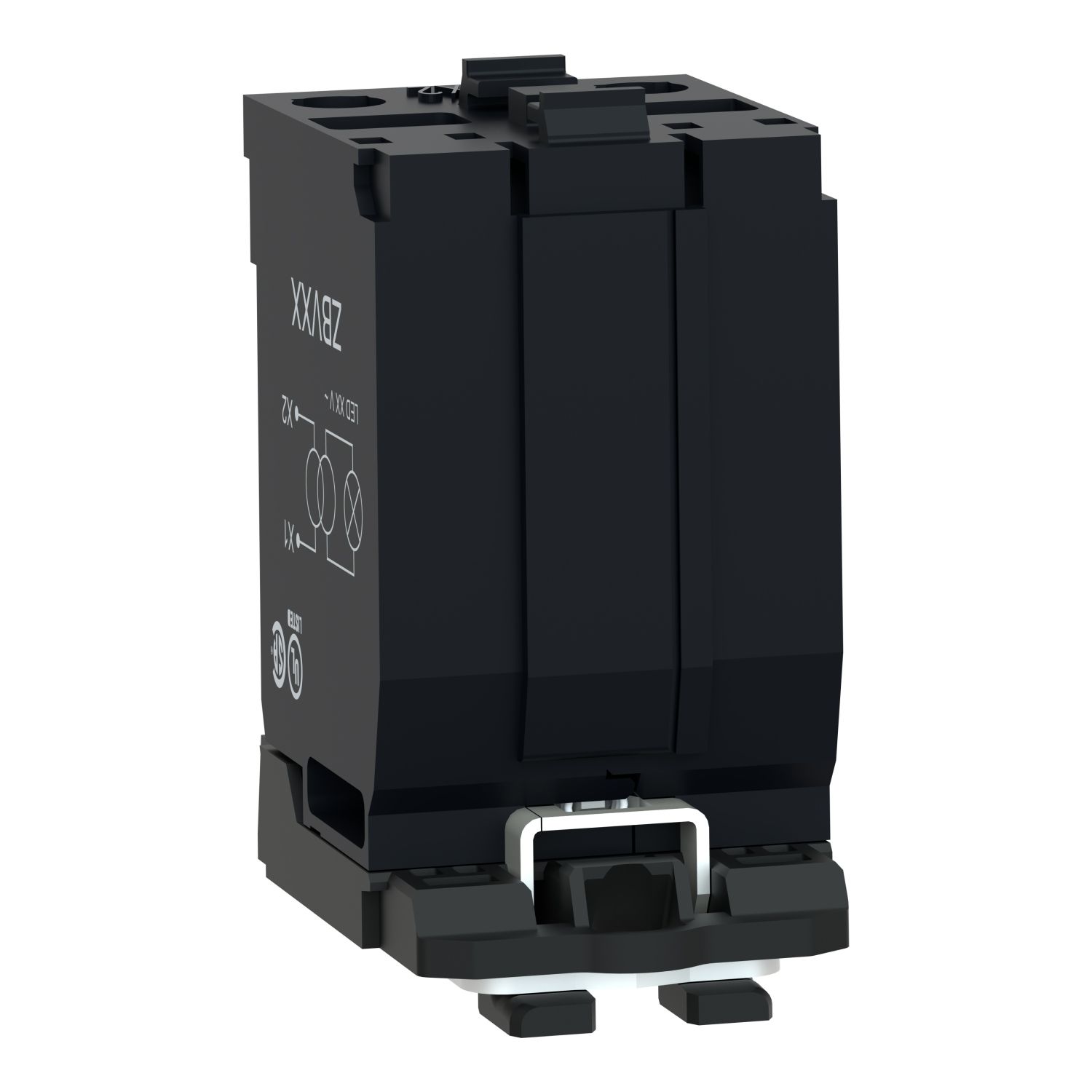 Picture of Light block with body fixing collar, Harmony XB5, plastic, with BA9s bulb, 110...120V AC