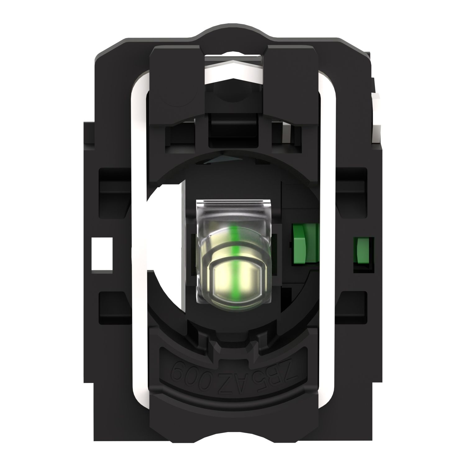 Picture of Complete body/contact assembly and light block, Harmony XB5, XB4, with body/fixing collar, universal LED, 110...120V, 1NO