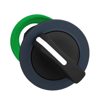 Picture of Antimicrobial Flush mounted selector switch head, Harmony XB5, plastic, black, 30mm, 2 positions, spring return right to left