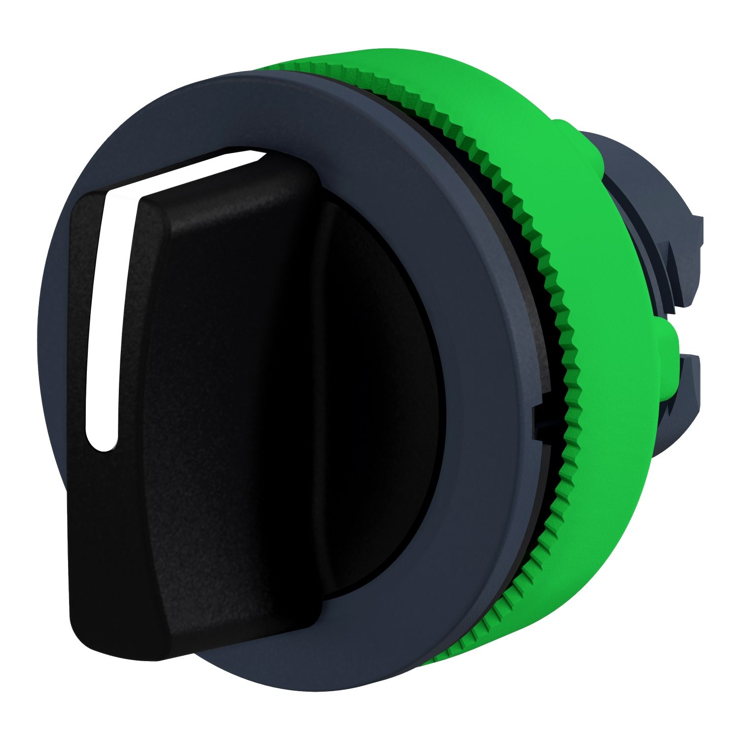 Picture of Antimicrobial Flush mounted selector switch head, Harmony XB5, plastic, black, 30mm, 3 positions, spring return right to center