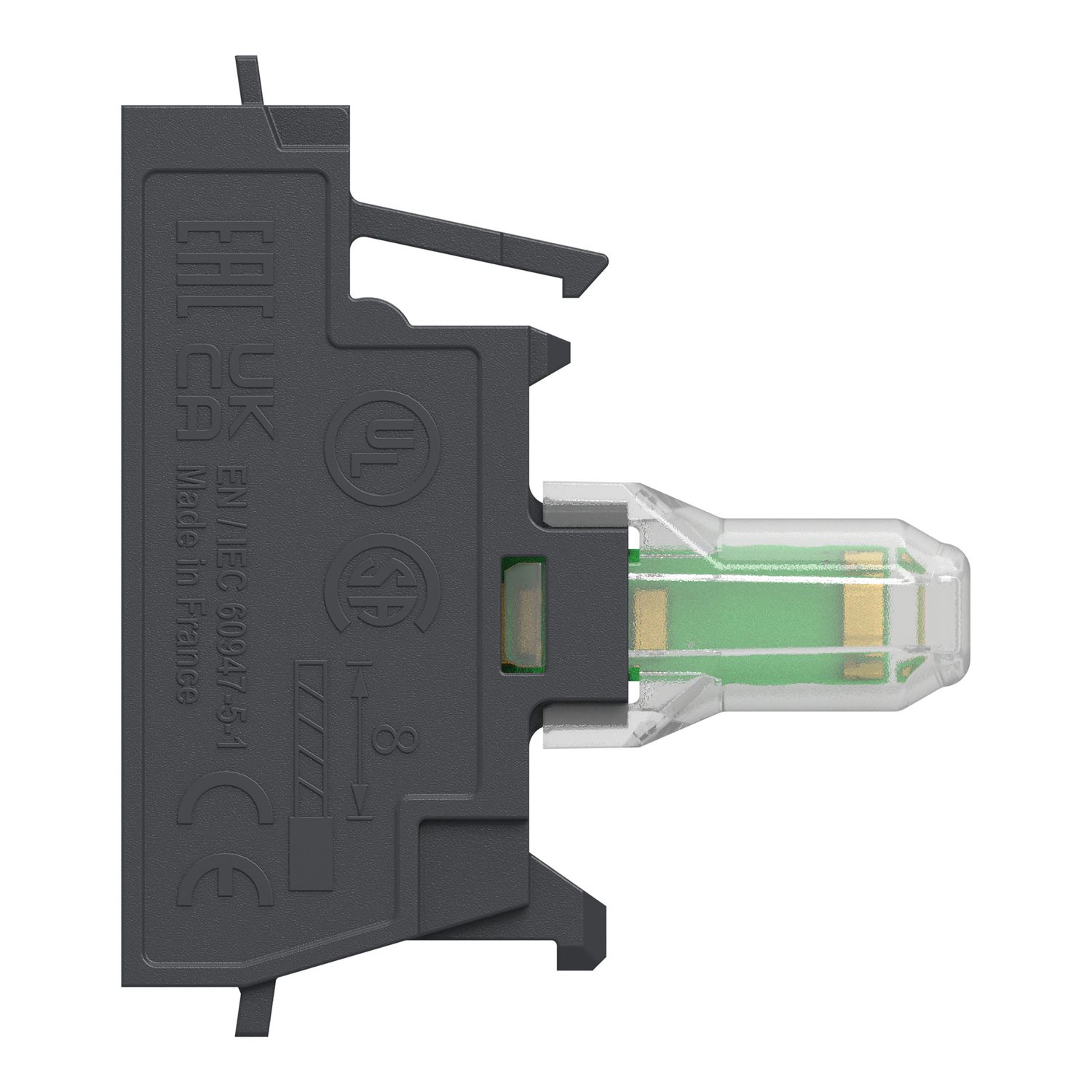 Picture of Light block, Harmony XB4, Harmony XB5, for head 22mm, universal LED, 24V AC DC, compact push in terminals