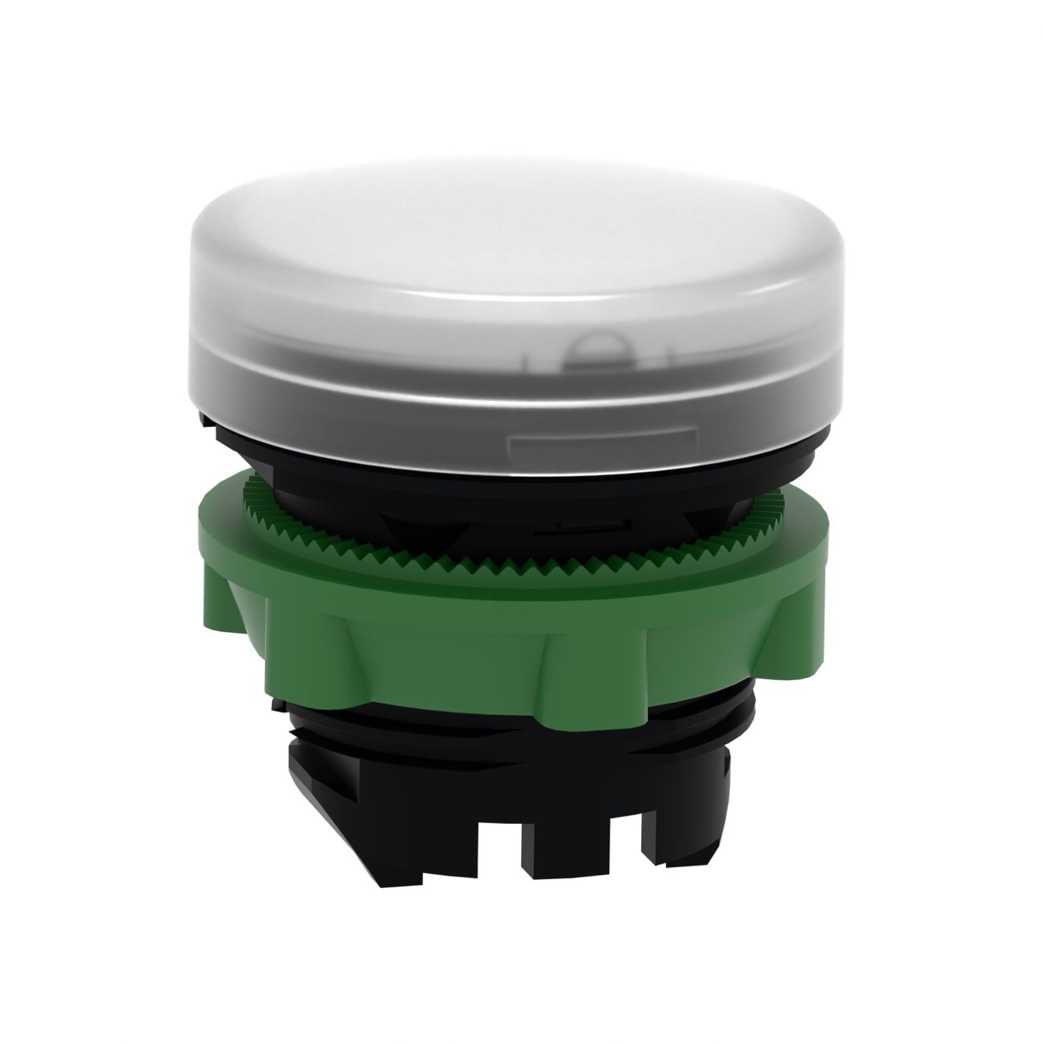 Picture of Head for Pilot light, Harmony XB5, plastic, white, 22mm, universal LED, plain lens