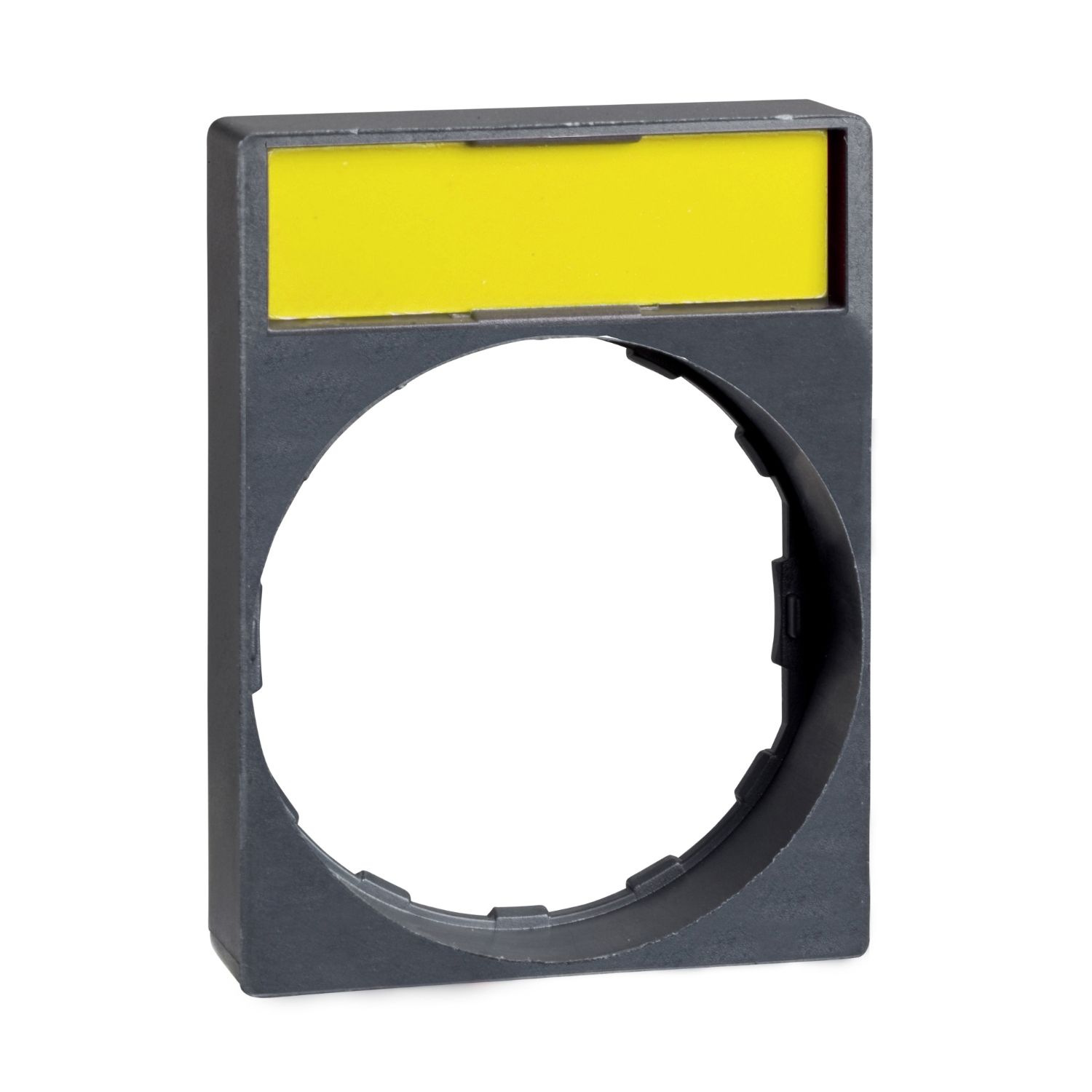 Picture of Legend holder, Harmony XB4, 30 x 40mm, for flush, plastic, 8 x 27mm yellow blank legend, unmarked