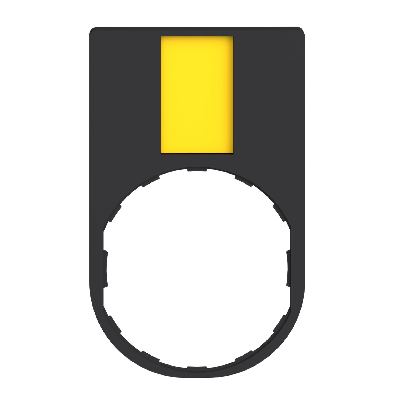 Picture of Legend holder 30x50mm, Harmony XB4, plastic, with legend 18x27mm, 1 white side, 1 yellow side, unmarked