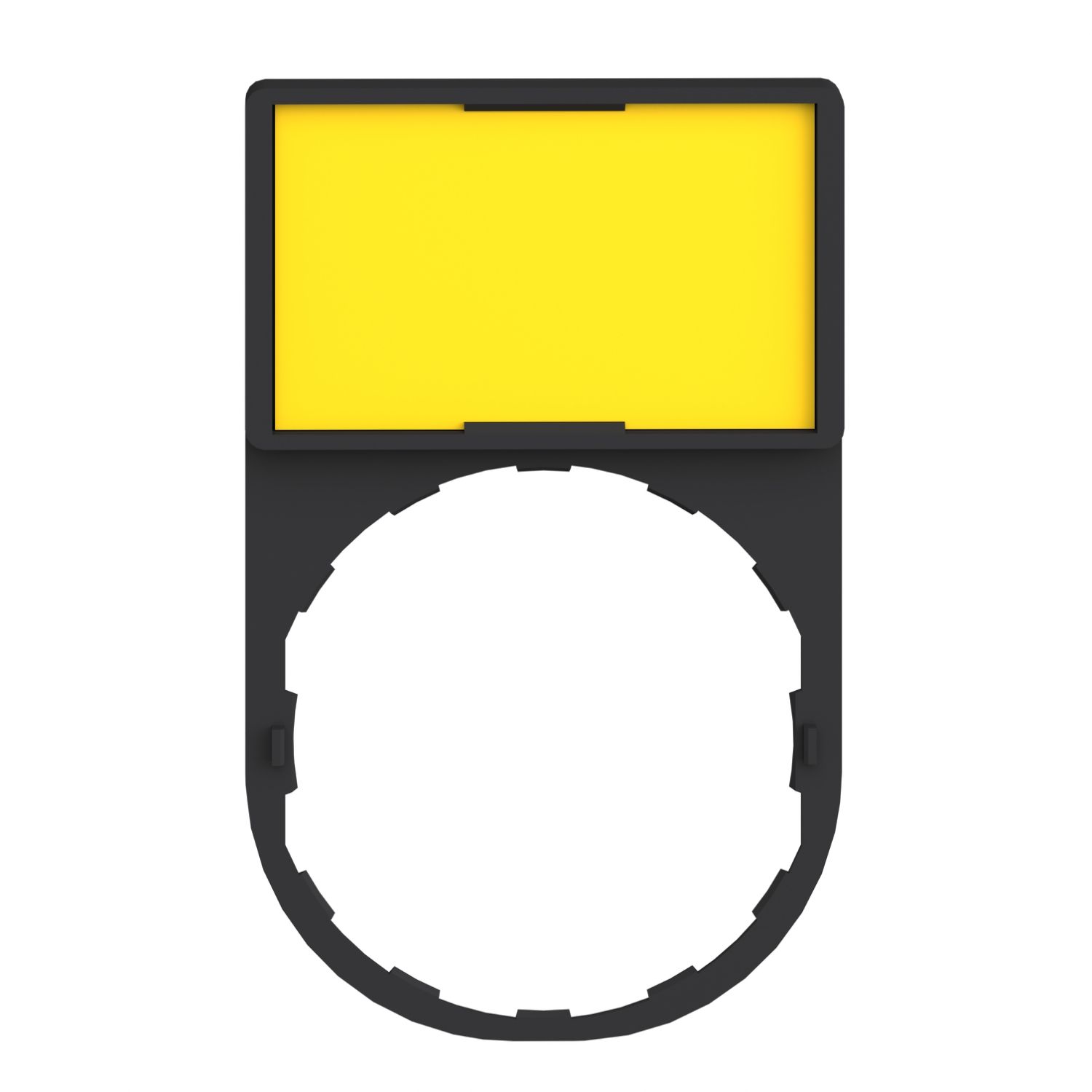 Picture of Legend holder 30x50mm, Harmony XB4, plastic, with legend 18x27mm, 1 white side, 1 yellow side, unmarked