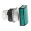 Picture of Head for pilot light, Harmony XB6, rectangular green, 16mm, integral LED