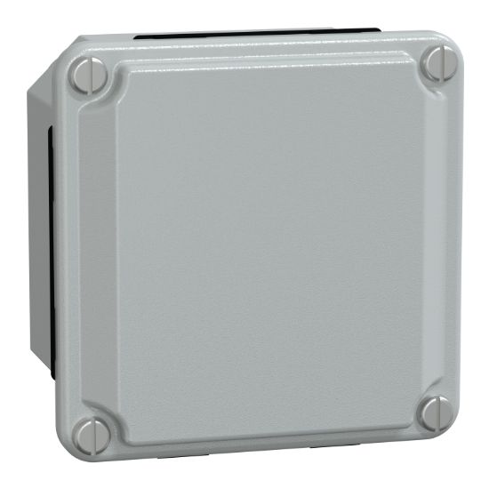 Picture of Metal industrial box - low plain cover - H85xW85xD49 - IP55 - grey RAL 7035
