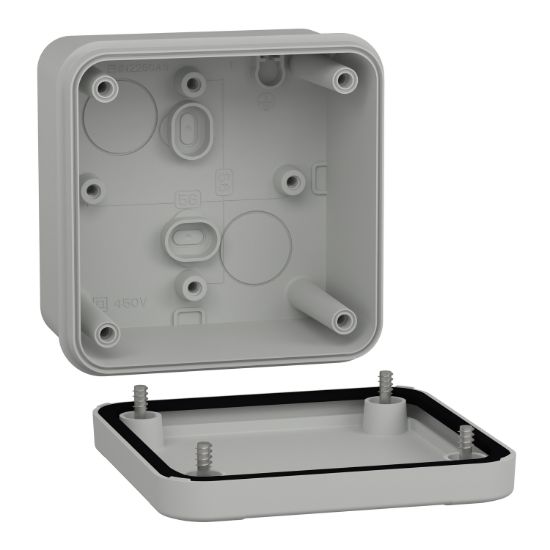 Picture of PC box, Thalassa, IP66 IK08 RAL7035 Int.H80W80D65 Ext.H89W89D51 opaque PC cover H10