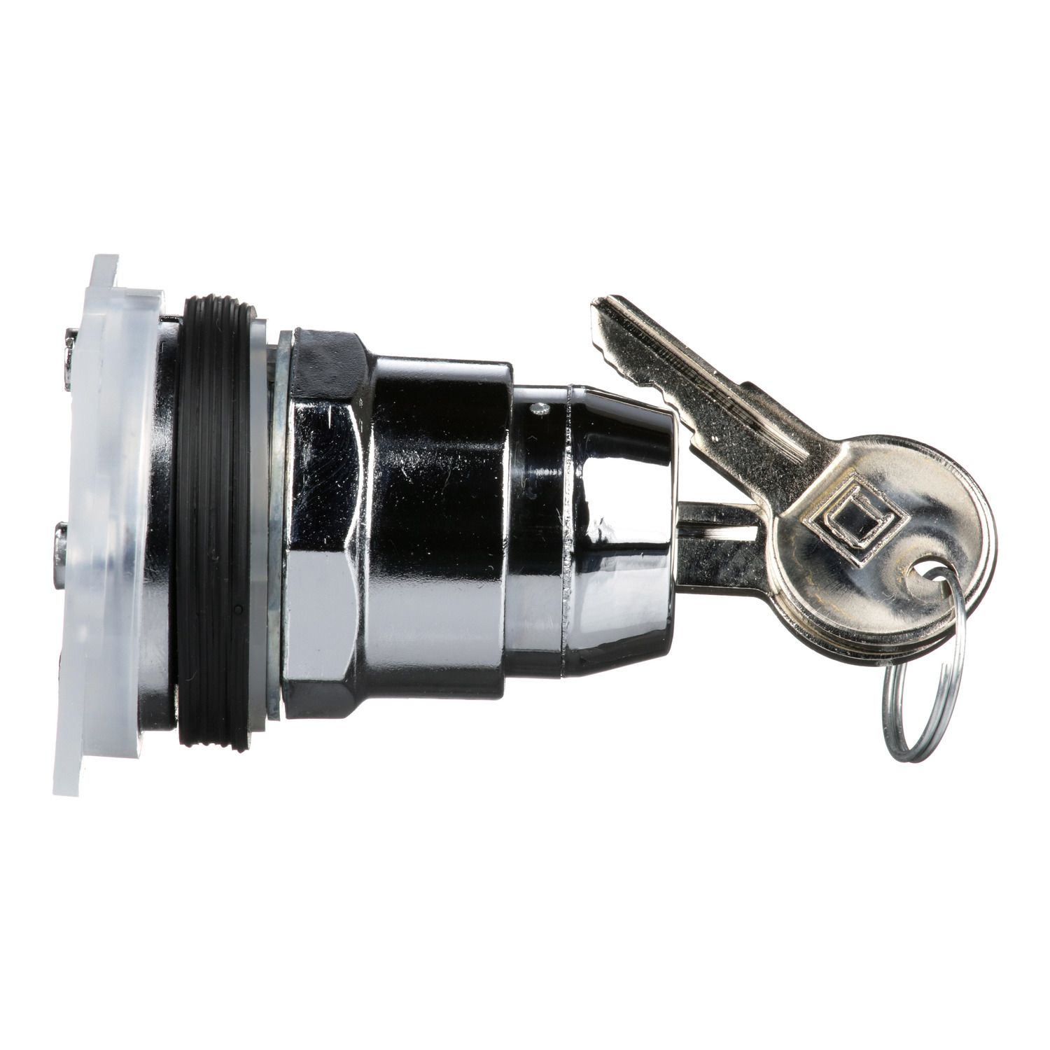 Picture of Key selector switch head, Harmony 9001K, metal, key switch, key active right left, 30mm, key E10, 2 positions, Cam E, stay put