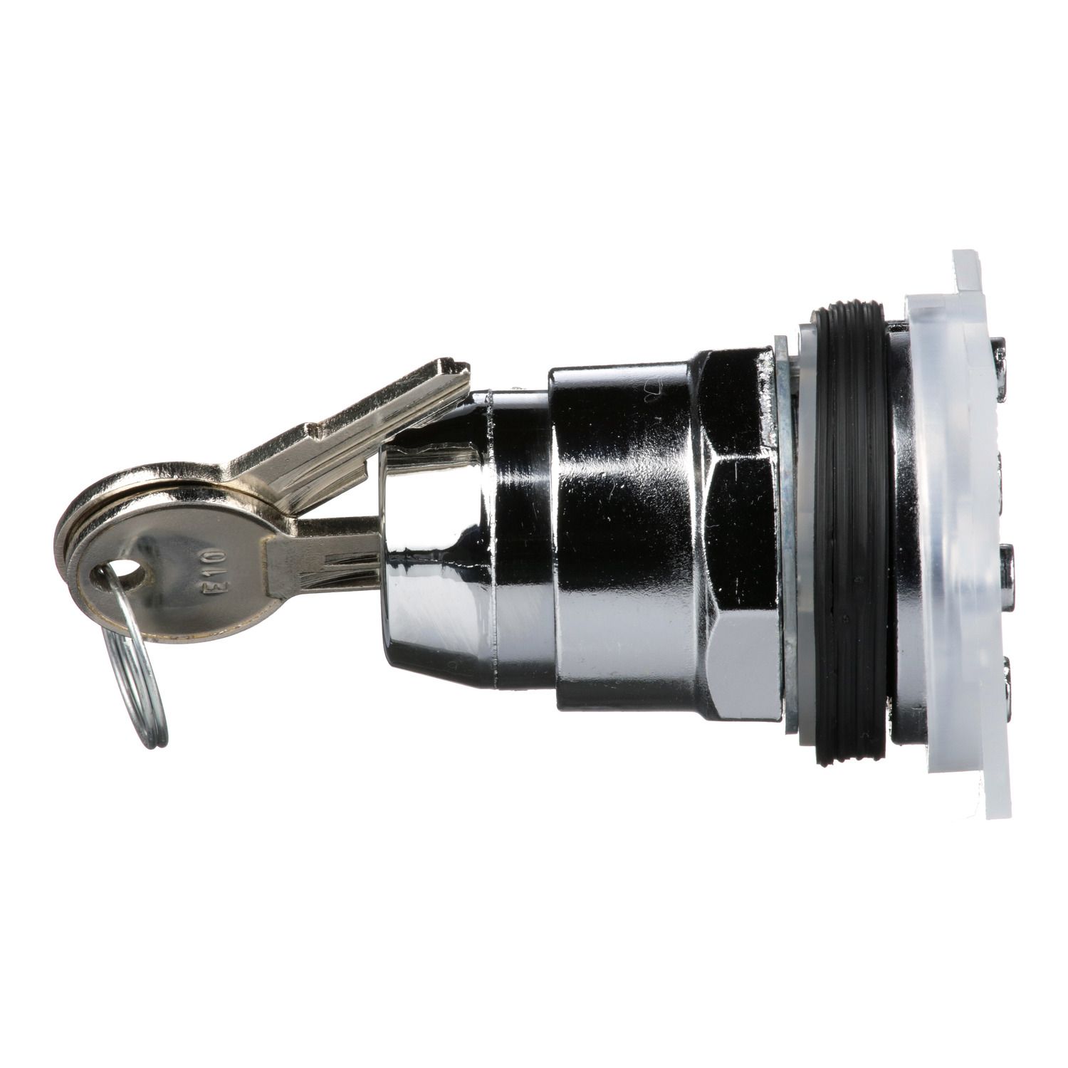 Picture of Key selector switch head, Harmony 9001K, metal, key switch, key active right left, 30mm, key E10, 2 positions, Cam E, stay put