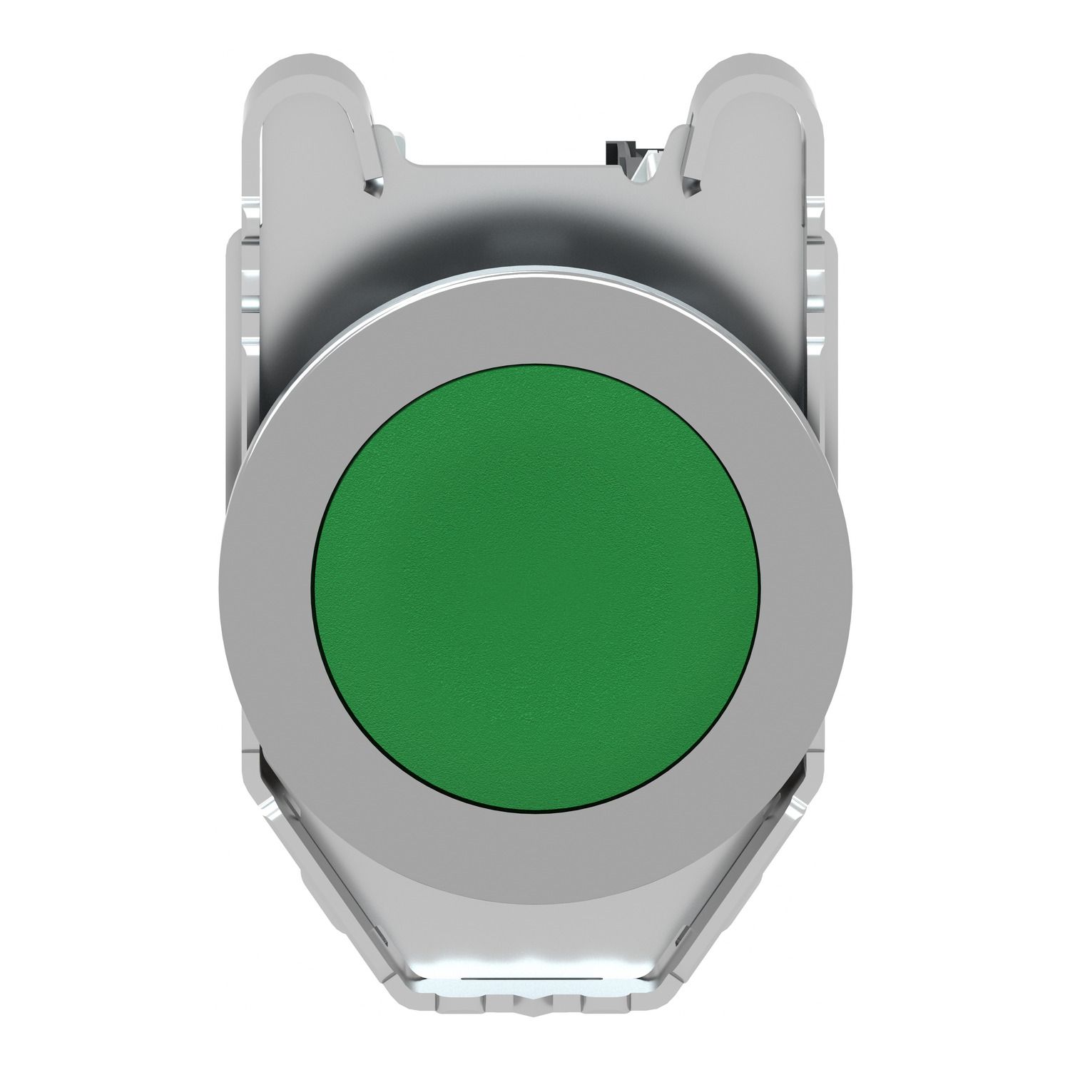 Picture of Push button flush mounted, Harmony XB4, metal, green, 30mm, spring return, unmarked, 1NO