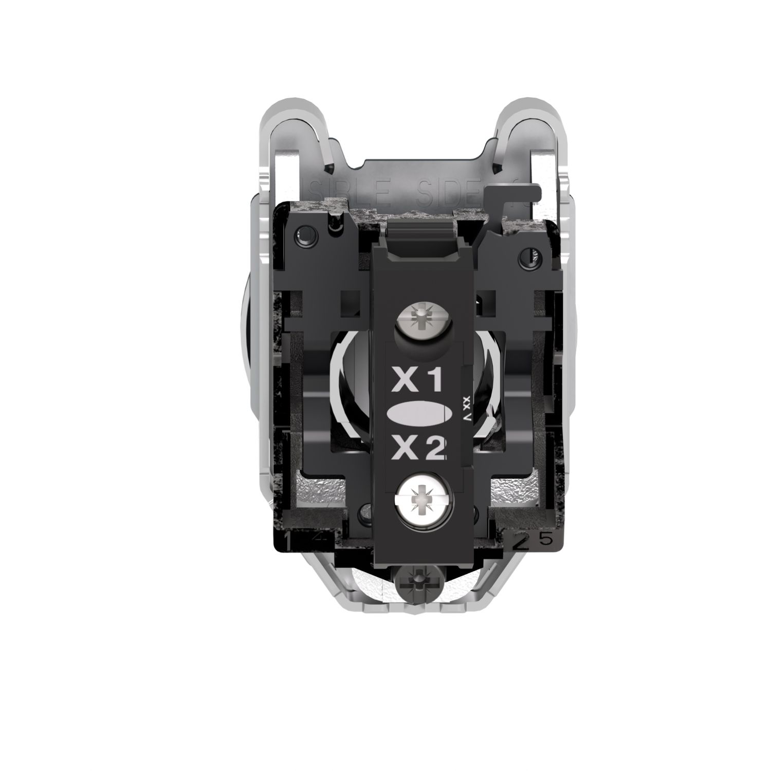 Picture of Pilot light, Harmony XB4,metal, white flush mounted, 30mm, universal LED, plain lens, 110...120V AC