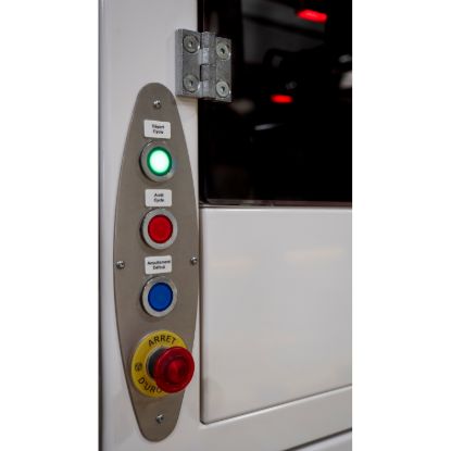 Picture of Pilot light, Harmony XB4,metal, green flush mounted, 30mm, universal LED, plain lens, 110...120V AC