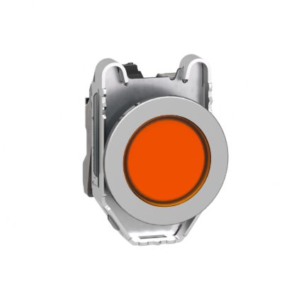 Picture of Pilot light, Harmony XB4,metal, orange flush mounted, 30mm, universal LED, plain lens, 110...120V AC
