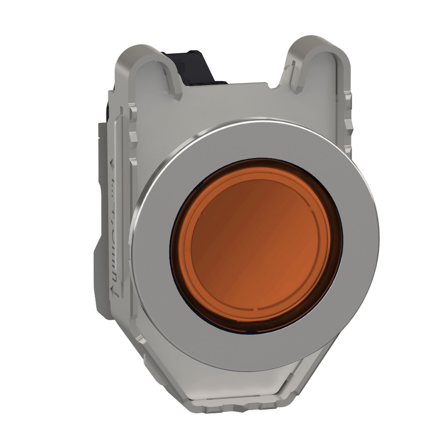 Picture of Pilot light, Harmony XB4,metal, orange flush mounted, 30mm, universal LED, plain lens, 230...240V AC