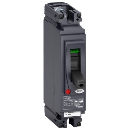 Picture of Circuit breaker, ComPact NSX100F AC/DC, 18kA/240VAC, TMD trip unit 16A, 1 pole 1d