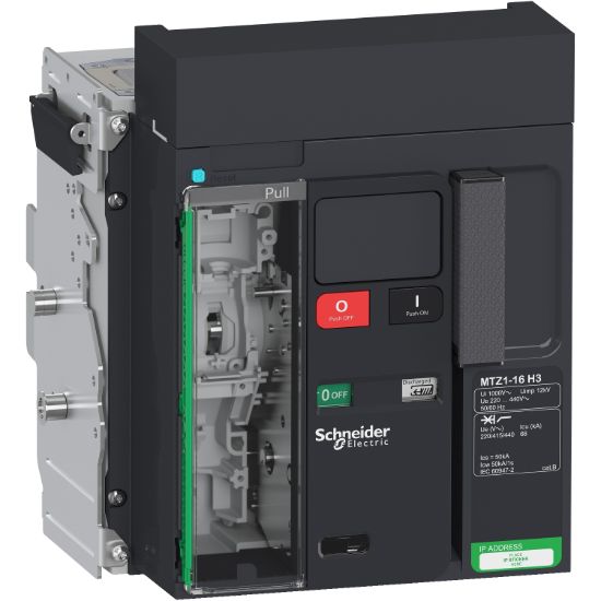 Picture of Circuit breaker  frame, MasterPact MTZ1 16H3 drawout for MicroLogic X, 1600A, 66kA/415VAC  (Icu), 3P