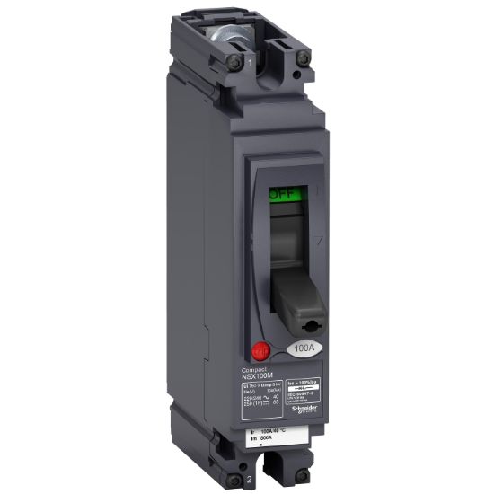 Picture of Circuit breaker, ComPact NSX100M AC/DC, 40kA/240VAC, TMD trip unit 16A, 1 pole 1d
