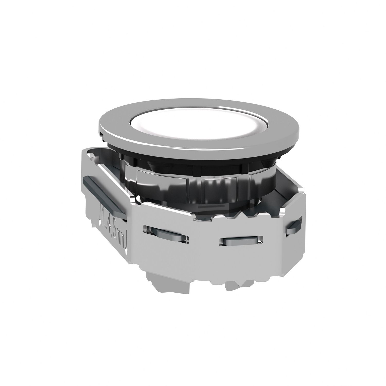 Picture of Head for pilot light, Harmony XB4, flush mounted, white, 30mm, with plain lens, universal LED