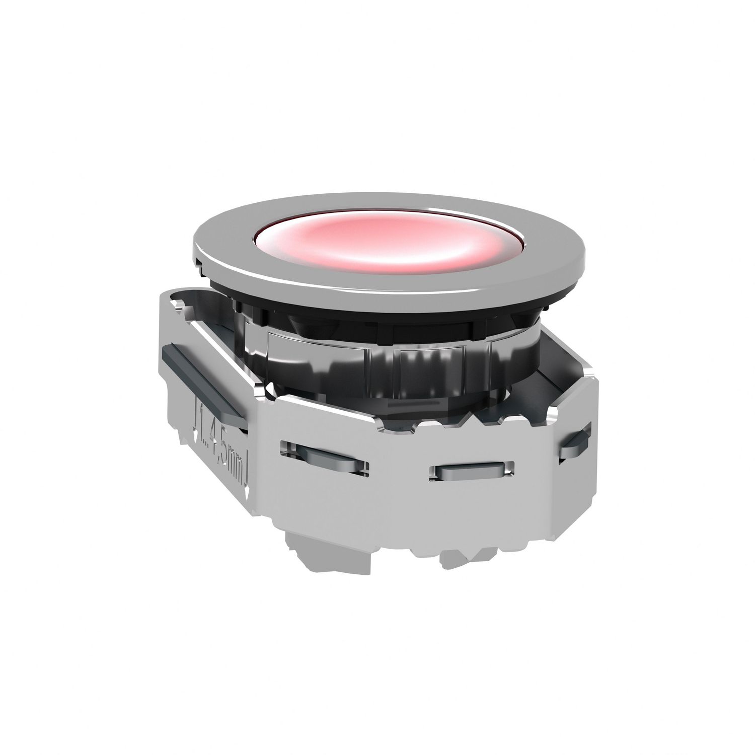 Picture of Head for pilot light, Harmony XB4, flush mounted, red, 30mm, with plain lens, universal LED