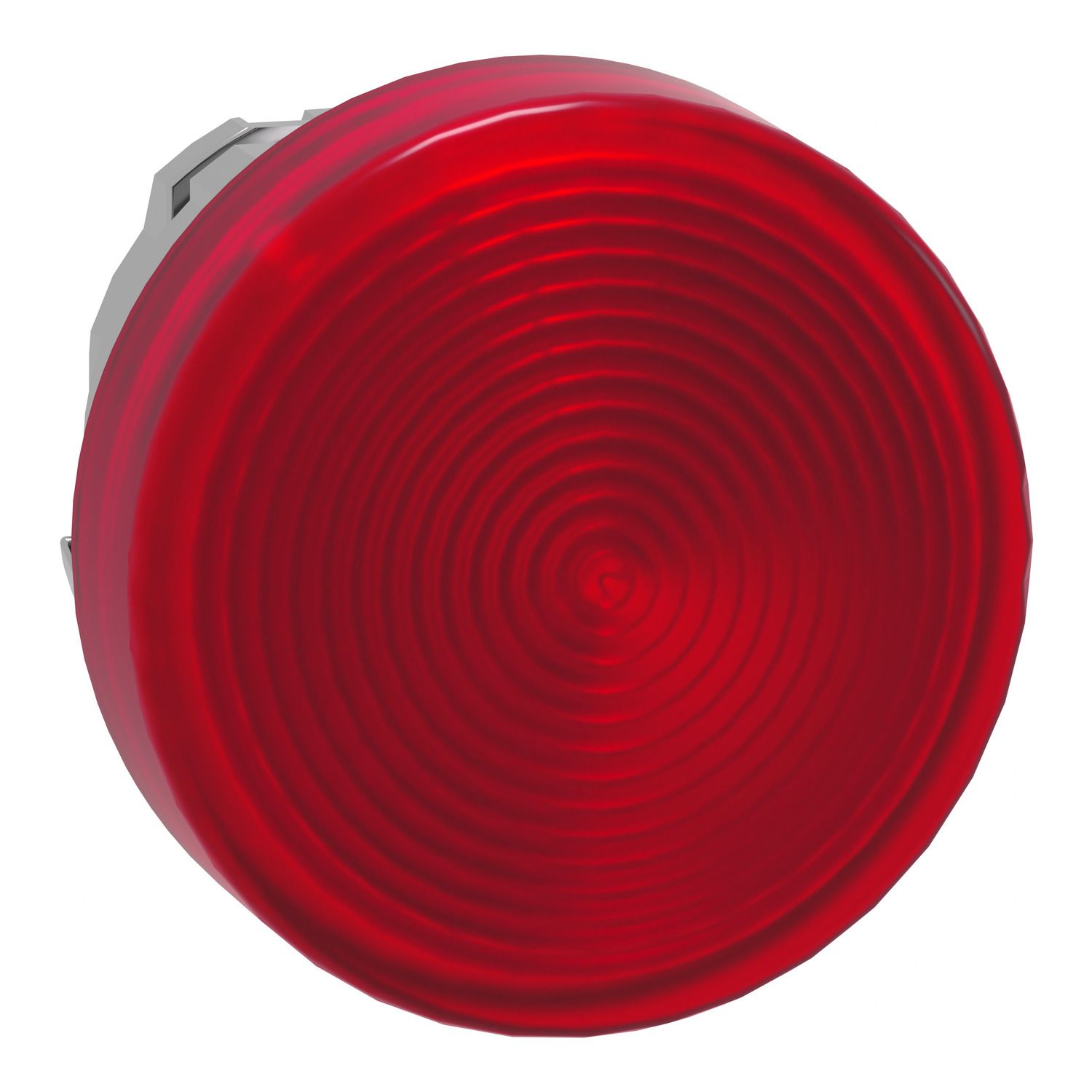 Picture of Head for pilot light, Harmony XB4, metal, red, 22mm, universal LED, grooved lens