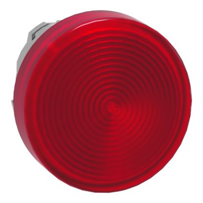 Picture of Head for pilot light, Harmony XB4, metal, red, 22mm, universal LED, grooved lens