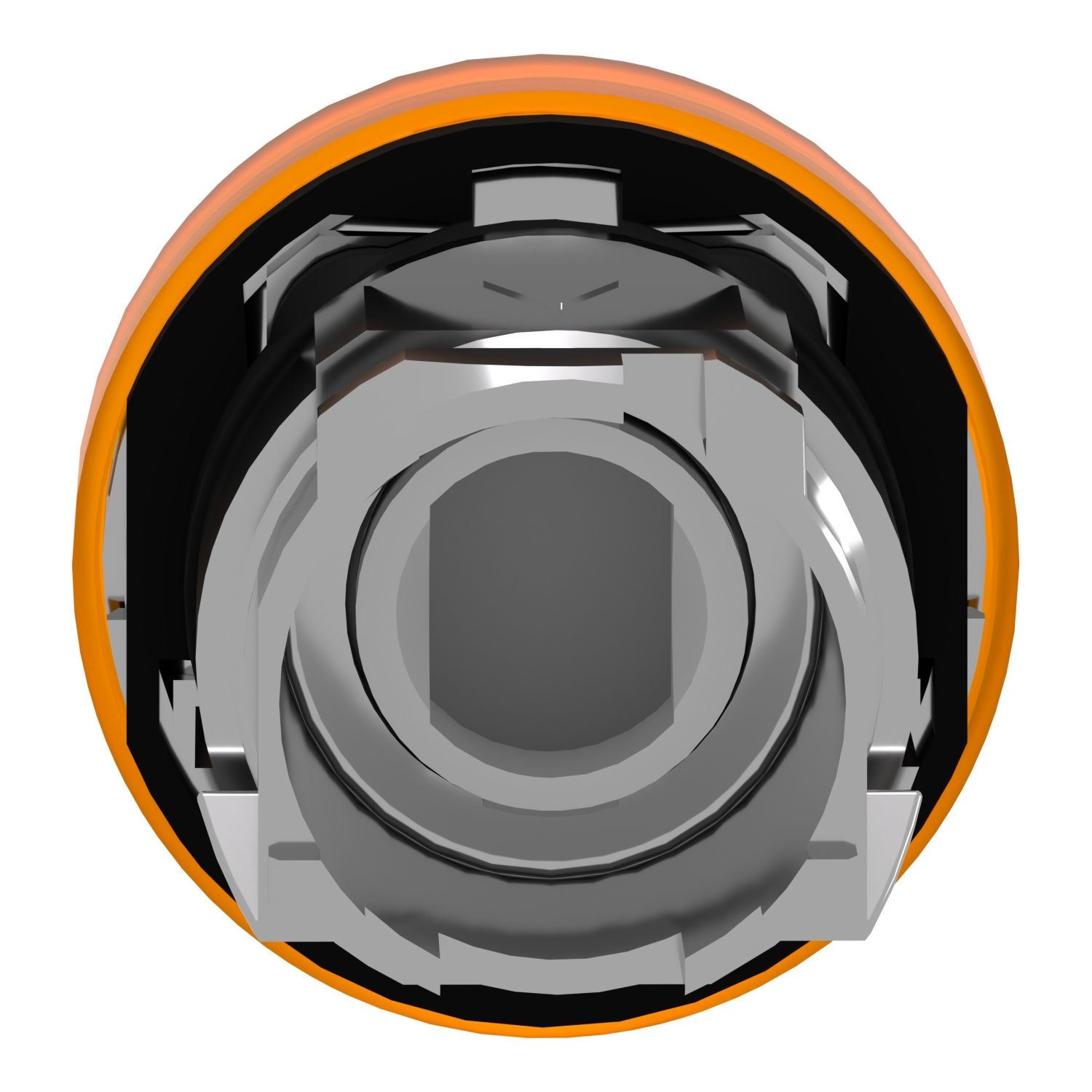 Picture of Head for Pilot light, Harmony XB4, metal, orange, 22mm, universal LED, plain lens
