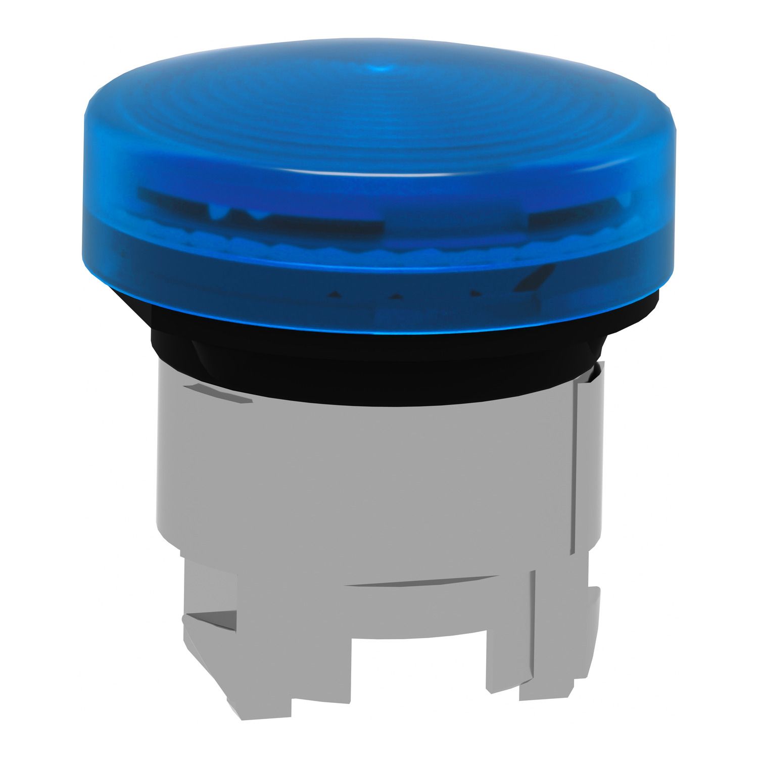 Picture of Head for pilot light, Harmony XB4, blue, 22mm, with grooved lens, universal LED