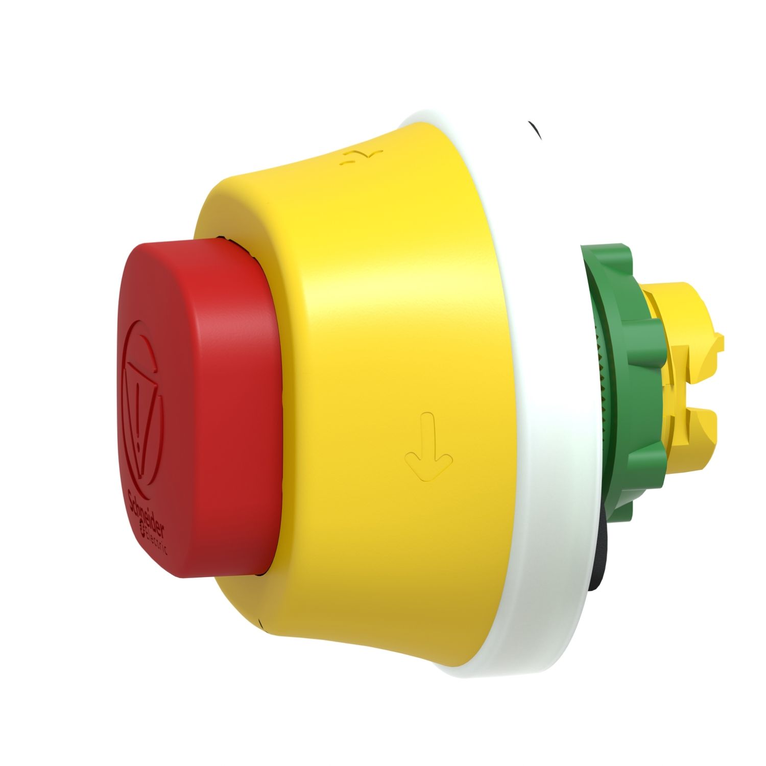 Picture of Antimicrobial Emergency stop head, Harmony XB5, plastic, red, 22mm, trigger latching turn to release, red