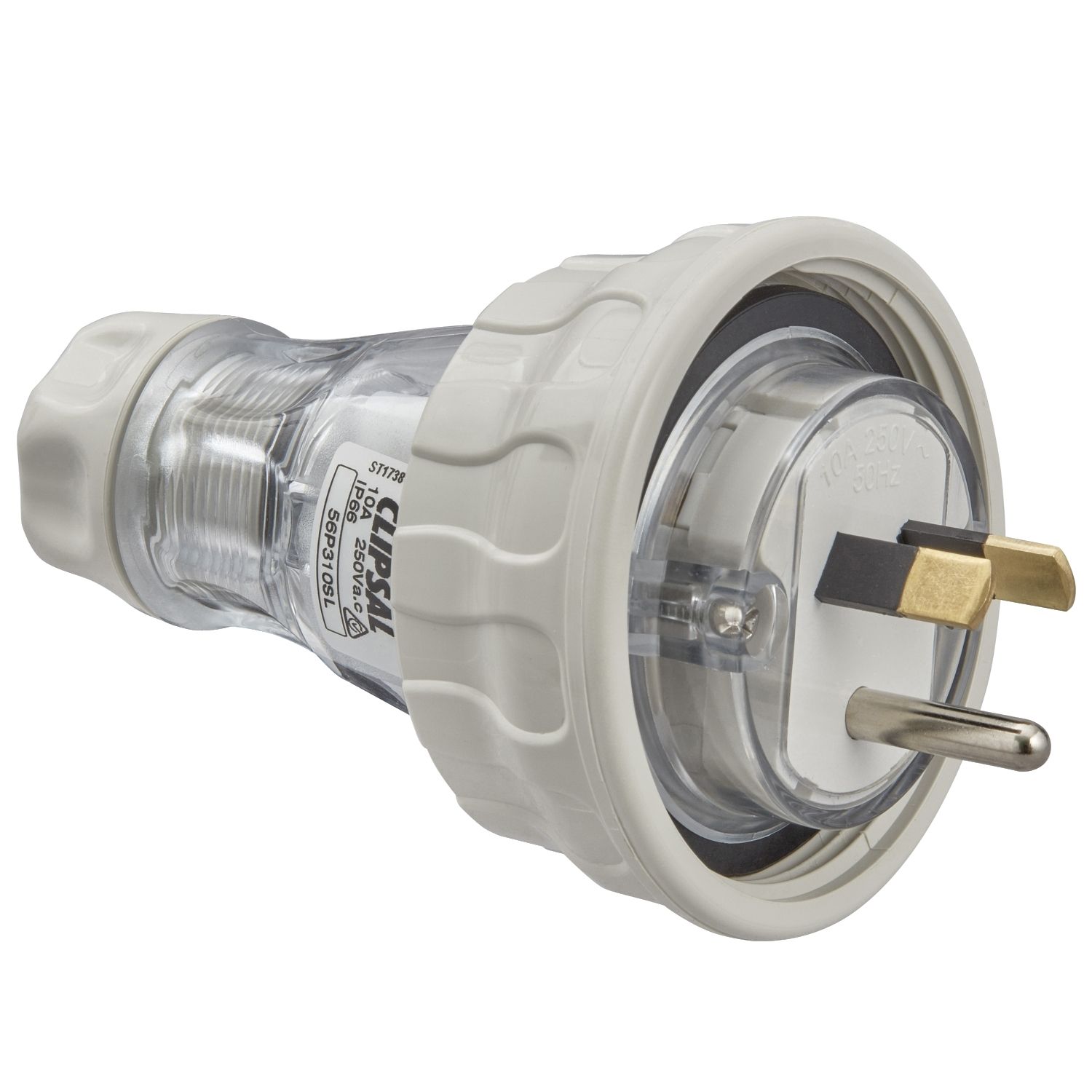 Picture of Plug Top, Clipsal - 56 Series, Straight, 3 PIN, 10A, 250V, IP66