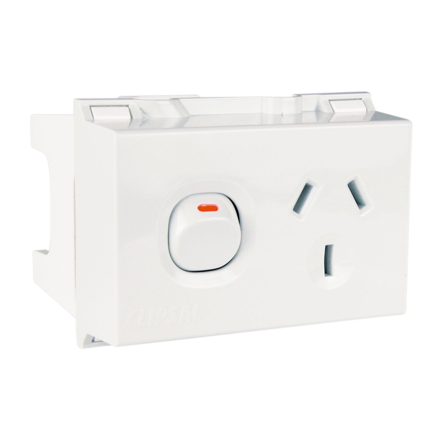 Picture of Switched Socket outlet, Clipsal - Max 4, DIN Mounted 1 Gang 10 A 250 V 3 pin 4 module double pole