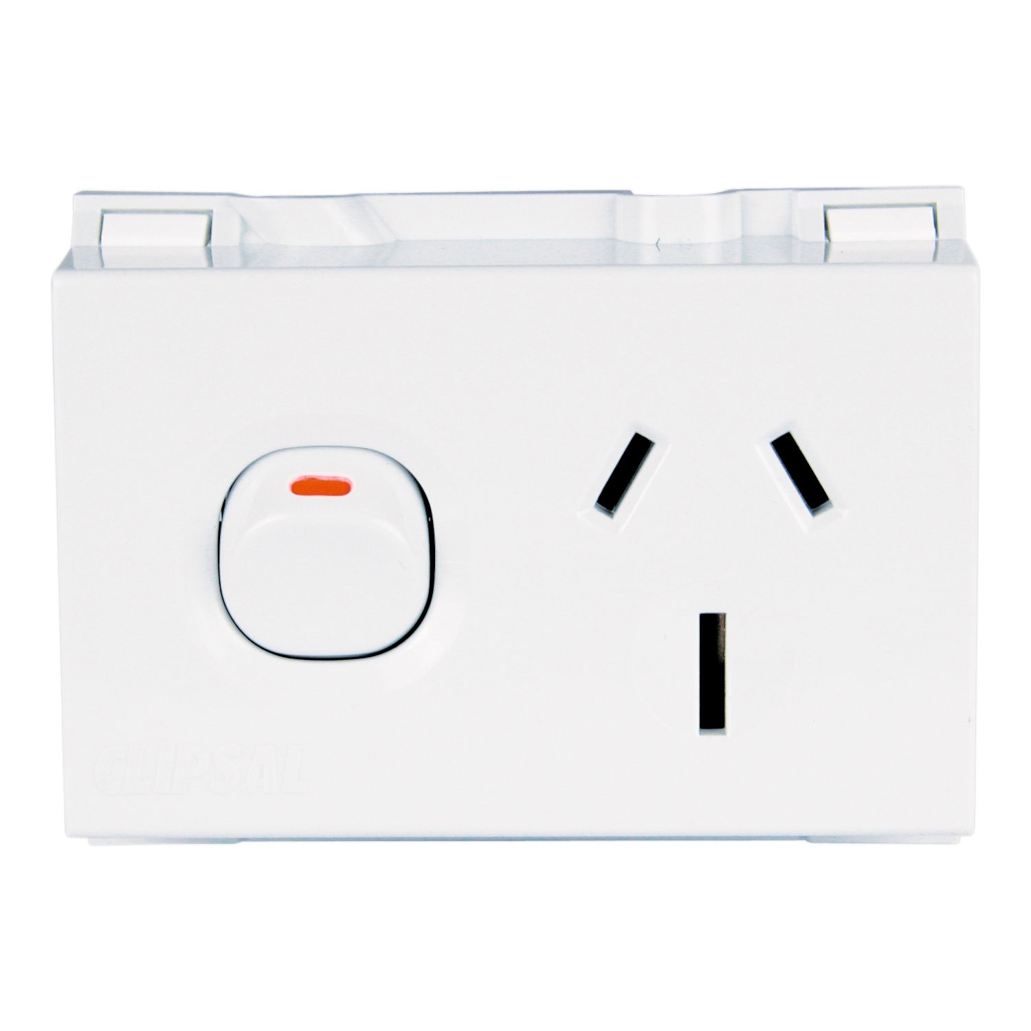 Picture of Switched Socket outlet, Clipsal - Max 4, DIN Mounted 1 Gang 15 A 250 V 3 pin 4 module double pole