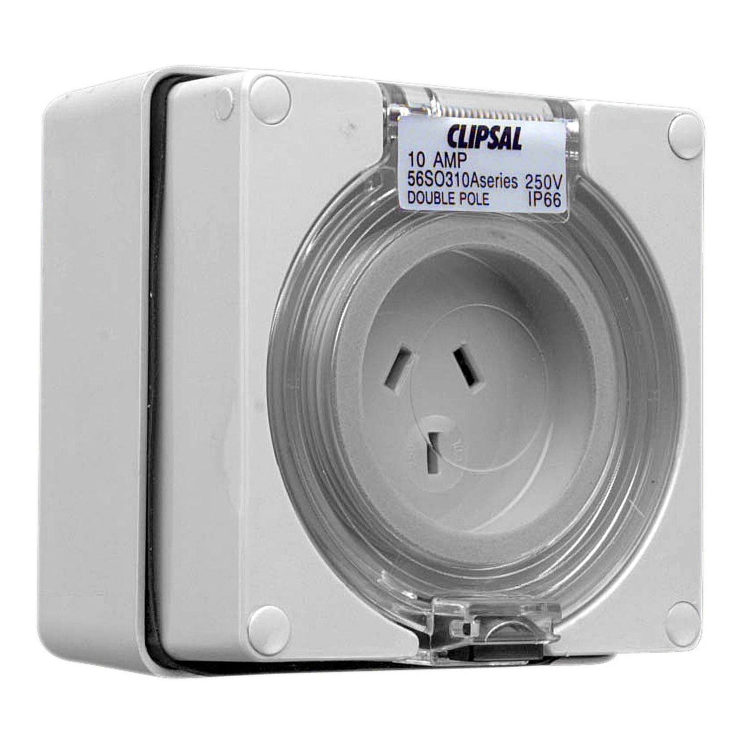 Picture of Socket Outlet, Clipsal - 56 Series, 3 Flat PIN, 250V, 10A, Auto Switched