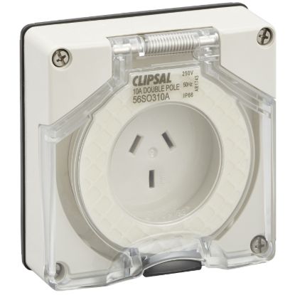 Picture of Socket Outlet, Clipsal - 56 Series, Surface Auto 10A Less Enclosure