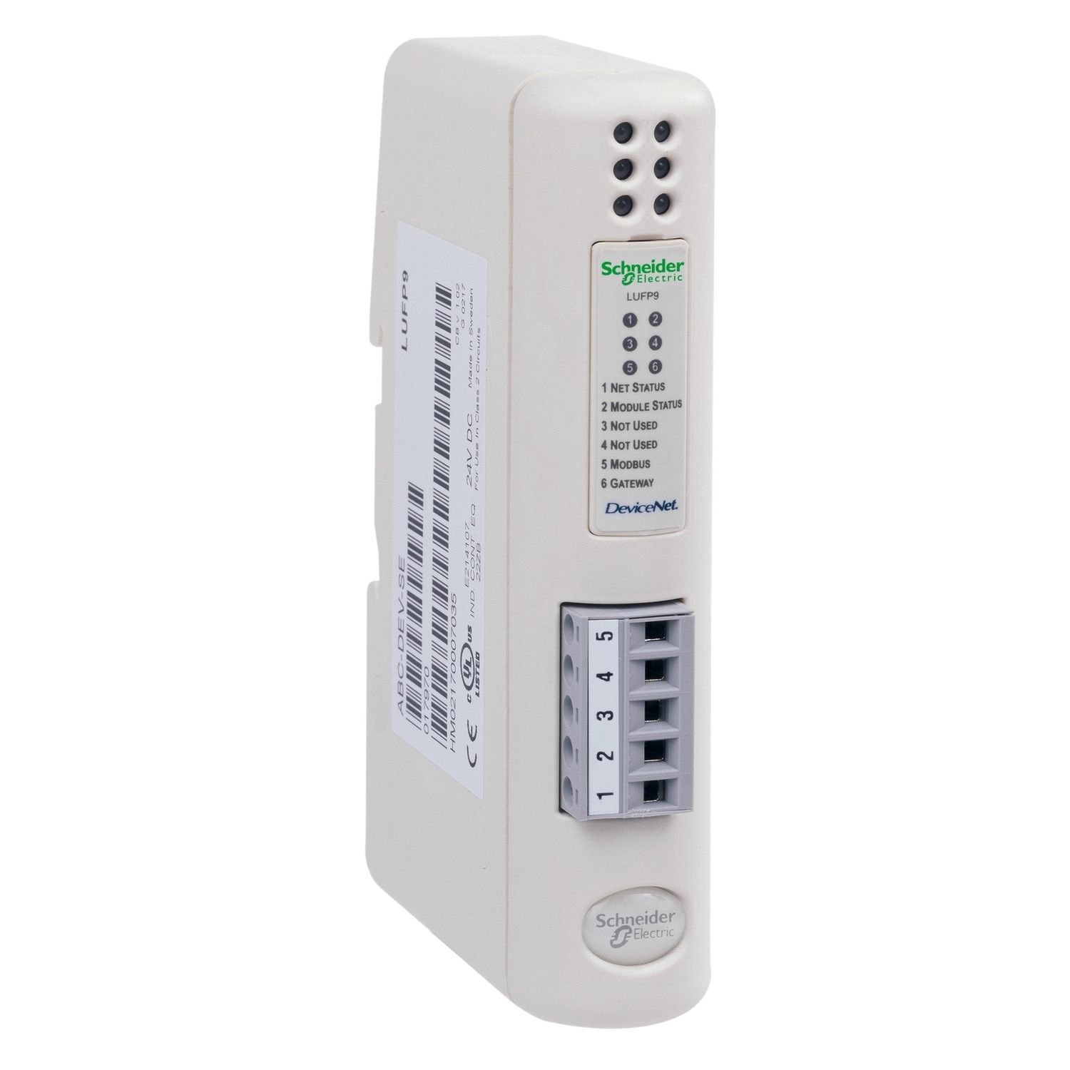 Picture of Communication gateway, TeSys Ultra, 24VDC +/- 10%, 1 DeviceNet screw type, 1 RJ45 Modbus