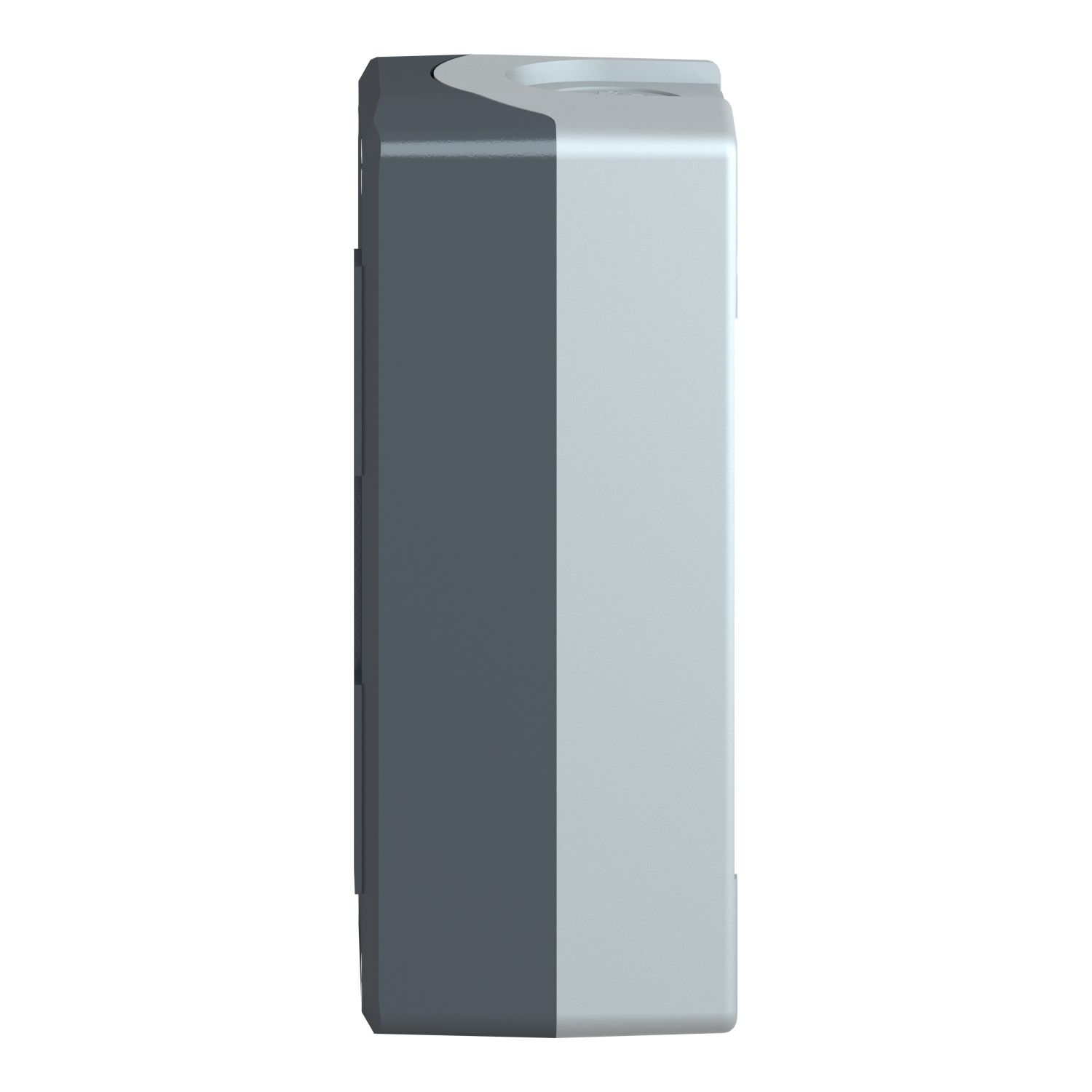 Picture of Empty control station, Harmony XALD XALK, plastic, dark grey lid, light grey base, 3 cut out