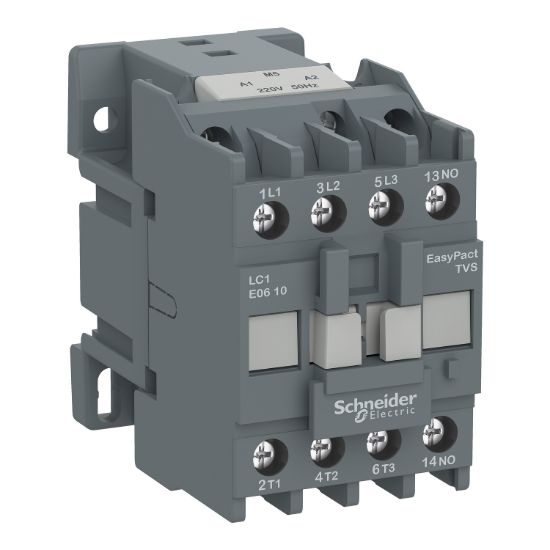 Picture of Contactor,Easy TeSys Control,LC1E,3P(3NO),AC-3/AC-3e,<=440V,12A,48V AC coil,50Hz,1NO auxiliary contact