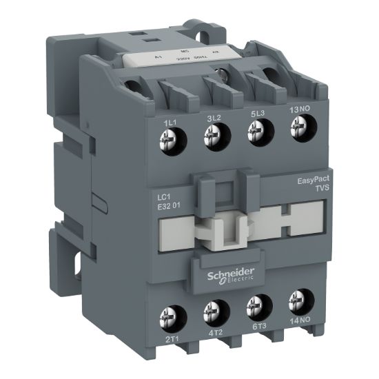 Picture of Contactor,Easy TeSys Control,LC1E,3P(3NO),AC-3/AC-3e,<=440V,38A,110V AC coil,50Hz,1NC auxiliary contact