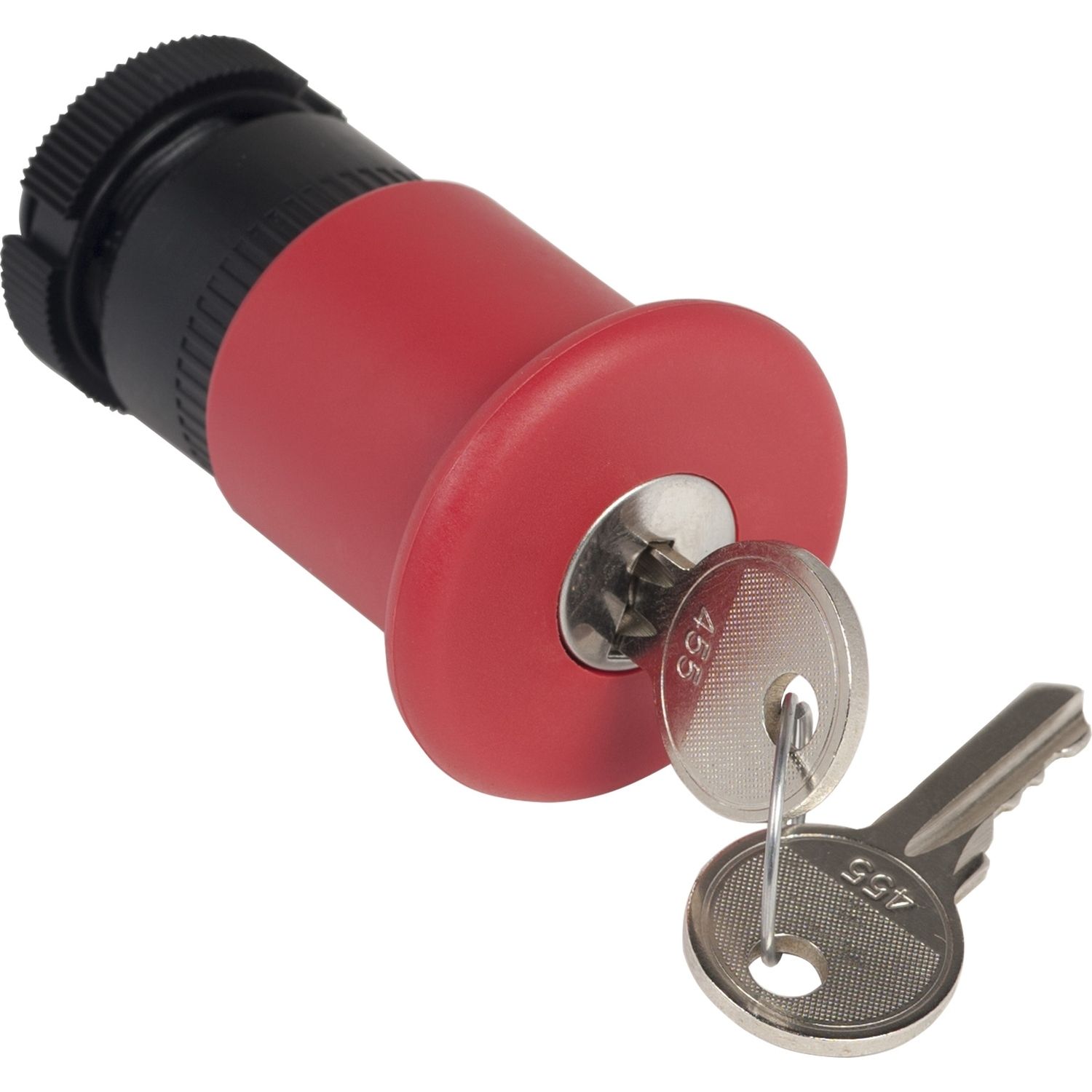 Picture of Head for emergency switching off push button, Harmony XAC, red mushroom 40mm, trigger latching key release, unmarked