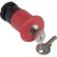 Picture of Head for emergency switching off push button, Harmony XAC, red mushroom 40mm, trigger latching key release, unmarked