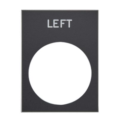 Picture of Marked legend, Harmony XAC, nameplate, 30 x 40mm, plastic, black, 22mm push button, white marked LEFT