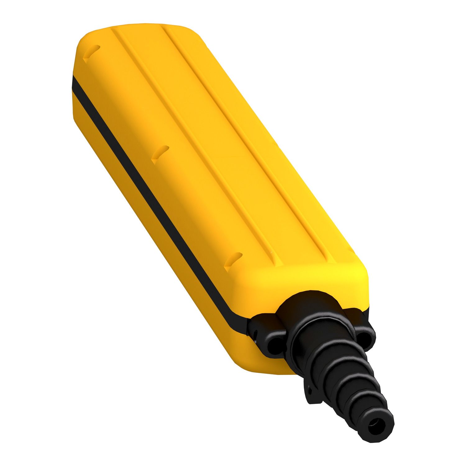 Picture of Pendant control station, Harmony XAC, plastic, yellow, 7 push buttons 2NO + 1NC, 1 emergency stop 40mm trigger blank 1NC, 2 speeds