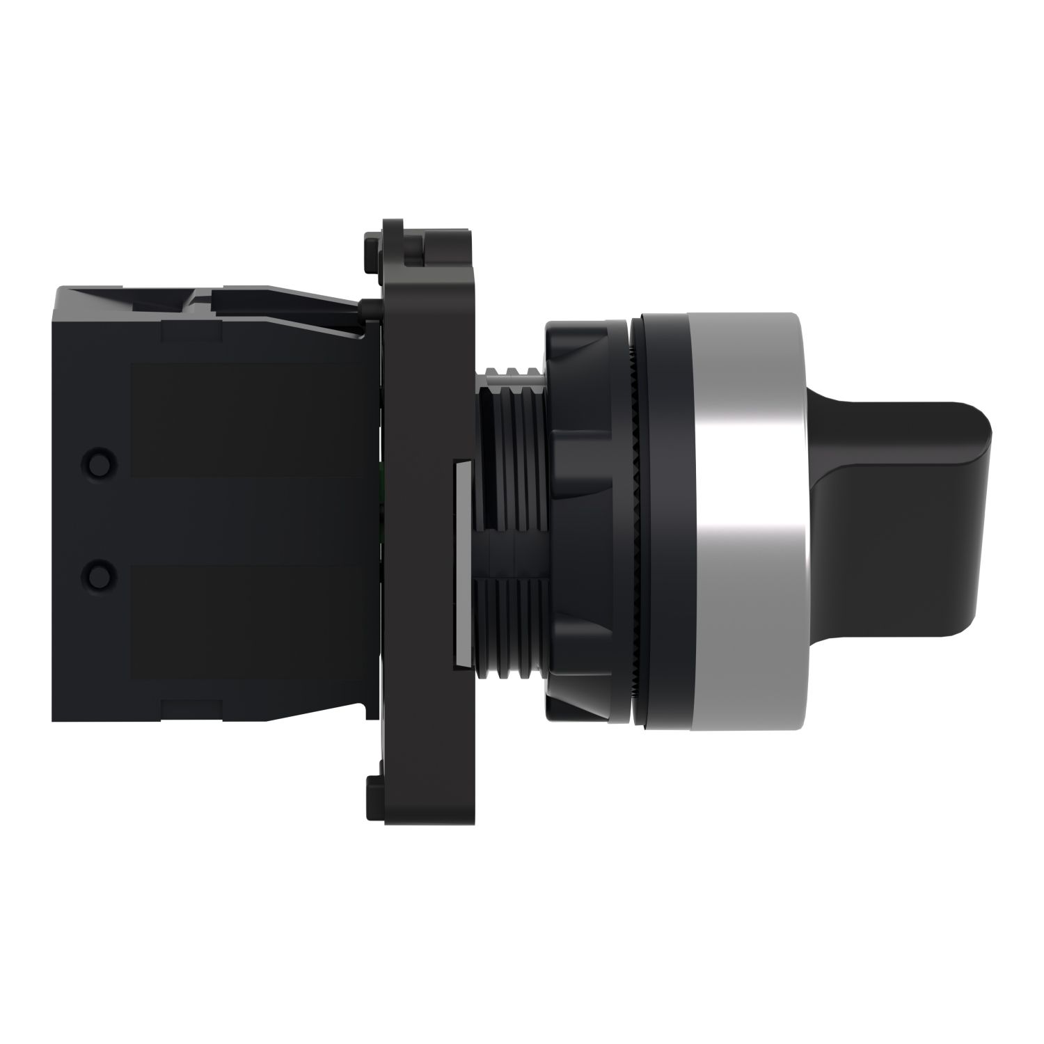 Picture of Complete selector switch, Easy Harmony XA2, plastic, black, 22mm, 2 positions, stay put, 1NO