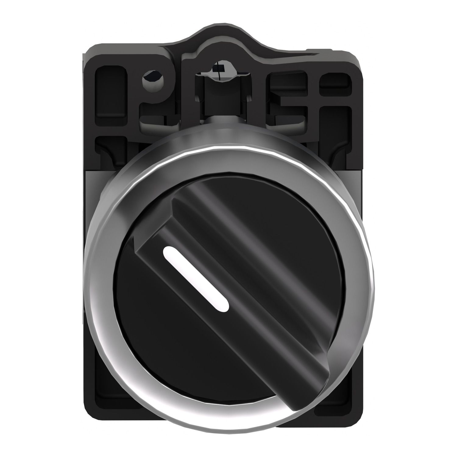 Picture of Complete selector switch, Easy Harmony XA2, plastic, black, 22mm, 2 positions, stay put, 1NO + 1NC