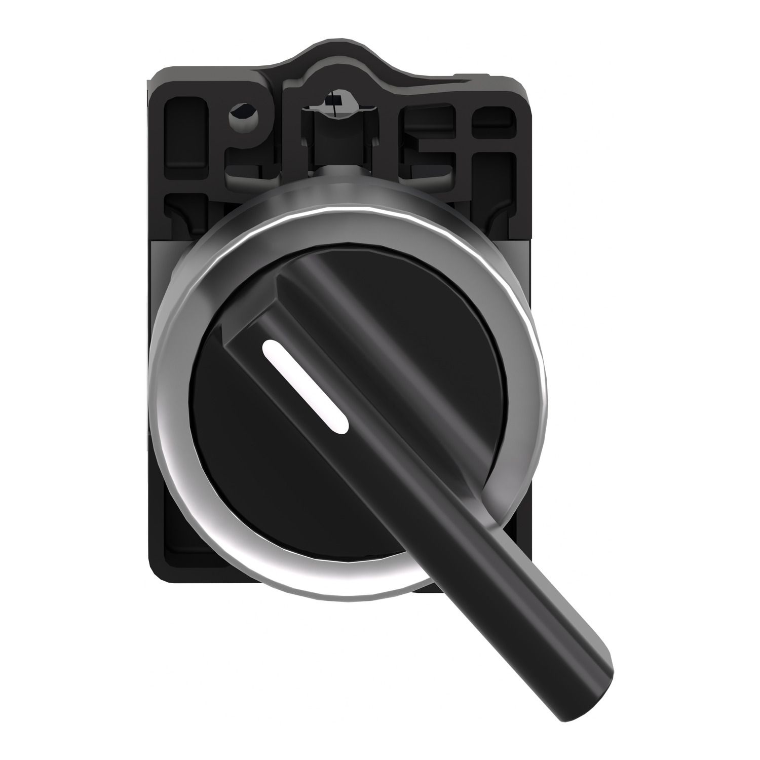 Picture of Complete selector switch Easy Harmony XA2, plastic, black, 22mm, long handle, 2 positions, stay put, 1NO + 1NC