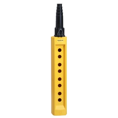 Picture of Pendant control station, Harmony XAC, empty, plastic, yellow, 8 cut-outs + 1 in base, cable 10…22mm