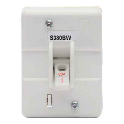 Picture of Back Wiring Mains Switch, S Series, 80A/M200, 440V, 50 Hz, 3P, White