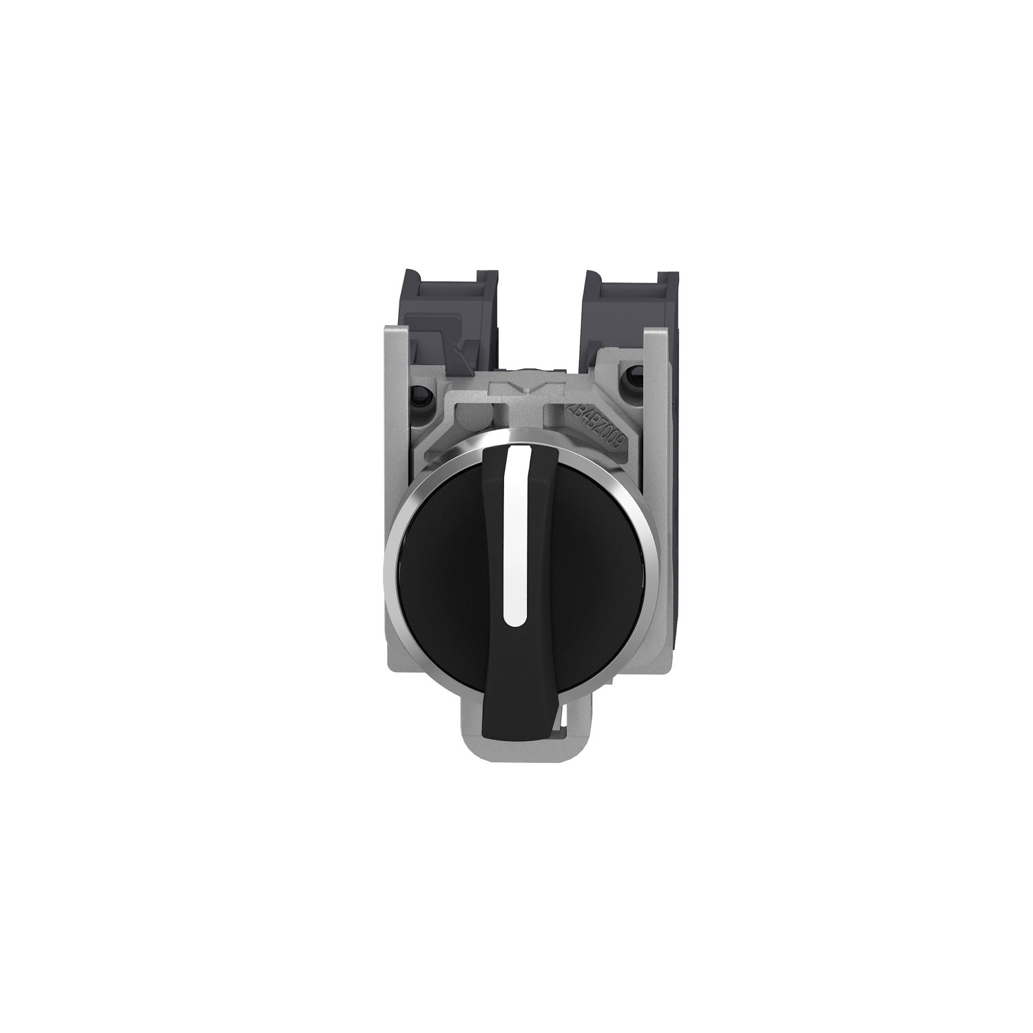 Picture of Selector switch, Harmony XB4 - ATEX D, metal, 22mm, 3 positions, black standard handle, stay put, screw clamp terminals, 2NO
